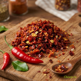Паприка красная кусочки 3х3мм, 1 кг